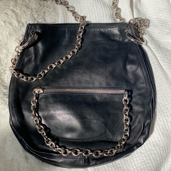 Pollini Leather & Chain Cross Body Purse - Picture 2 of 9